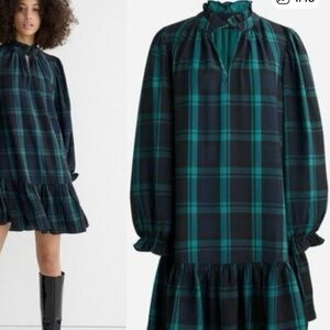 J.Crew Teal and Black Checkered Dress/NEW